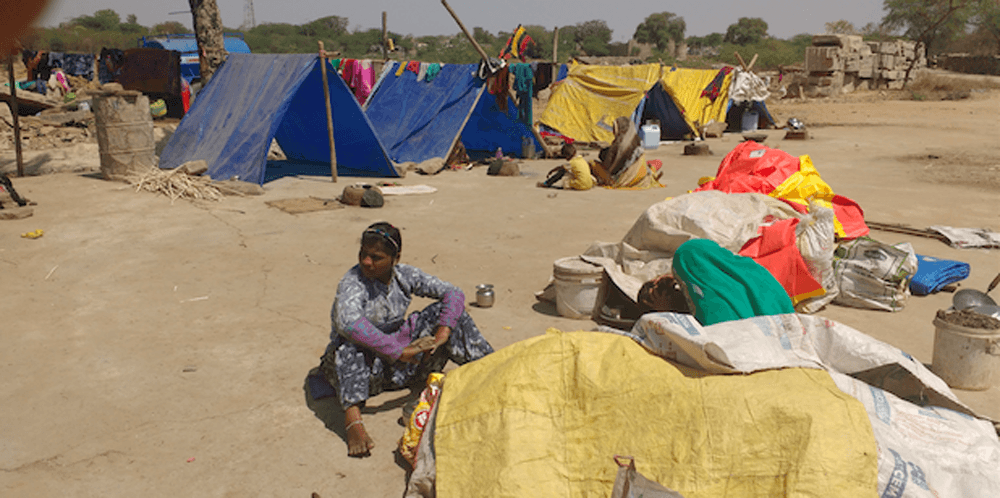 Stone workers camp